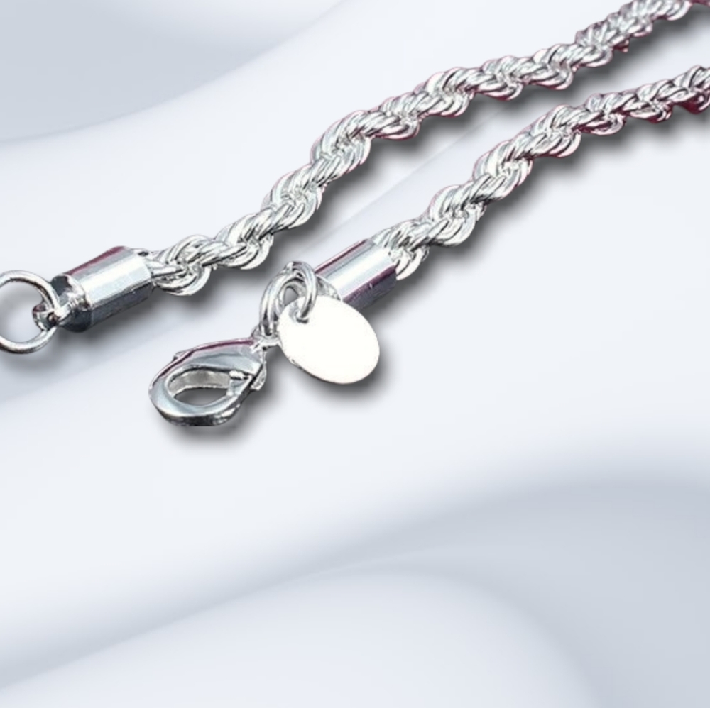 Sterling Silver bracelet Twist Rope Bracelet Chain New - Picture 9 of 14